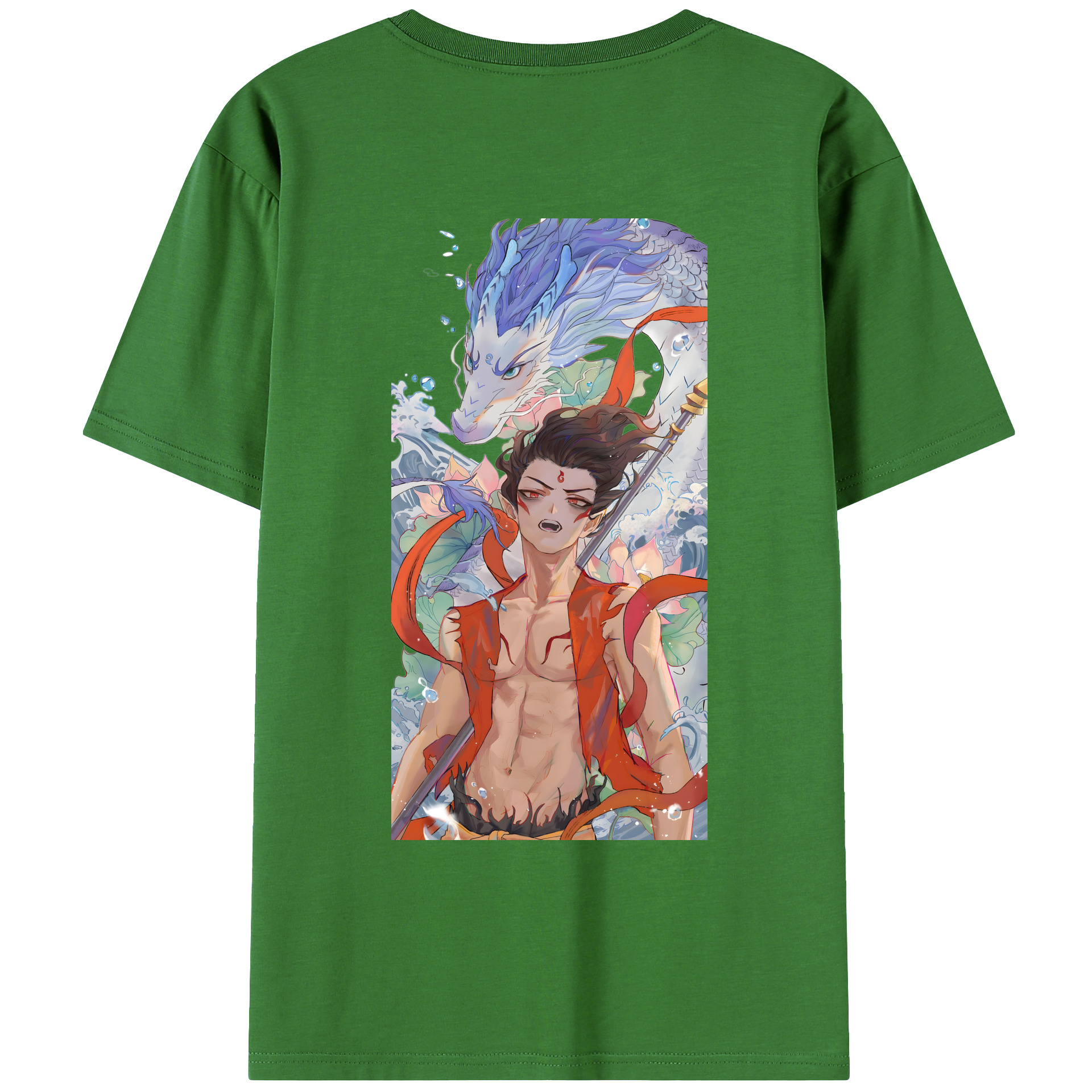 （画像用） Ne Zha 2 ナタ 魔童の大暴れ レディース半袖Tシャツ(バックプリント)